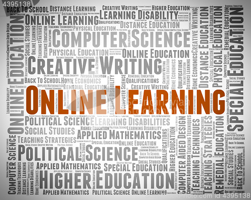 Image of Online Learning Shows World Wide Web And Searching