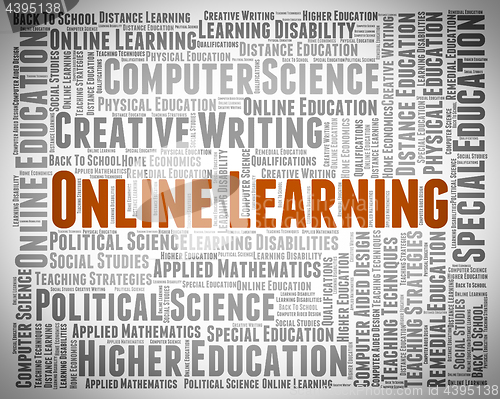 Image of Online Learning Shows World Wide Web And Searching