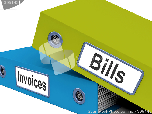 Image of Bills And Invoices Files Show Accounting And Expenses