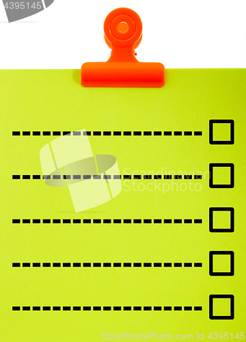 Image of Clipboard With Blank Check List