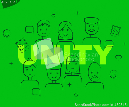 Image of Unity People Represents Team Work And Cooperation