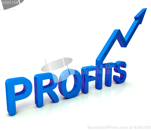 Image of Blue Profit Word Shows Income Earned 