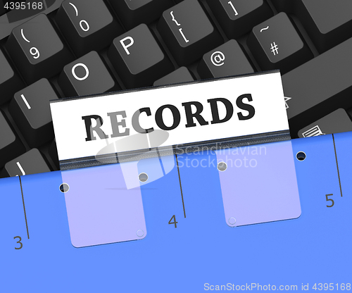 Image of Records File Indicates Files Folder And Notes 3d Rendering