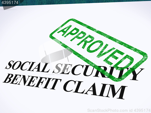 Image of Social Security Claim Approved Stamp Shows Social Unemployment B