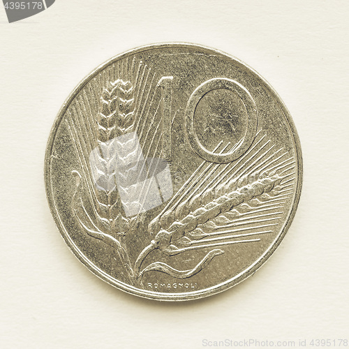 Image of Vintage Italian lira coin