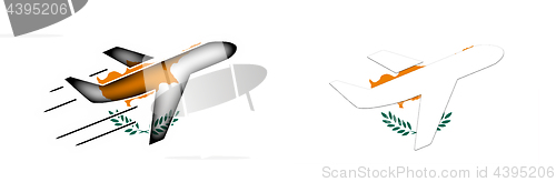 Image of Nation flag - Airplane isolated - Cyprus