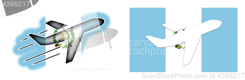 Image of Nation flag - Airplane isolated - Guatemala