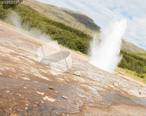 Image of Strokkur eruption in the Geysir area, Iceland