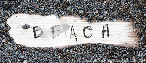 Image of Sand on planked wood - Beach