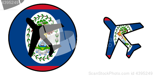 Image of Nation flag - Airplane isolated - Belize