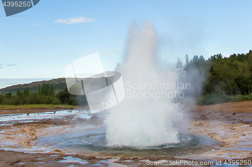 Image of Strokkur eruption in the Geysir area, Iceland