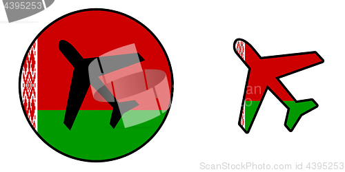 Image of Nation flag - Airplane isolated - Belarus