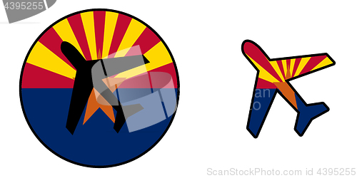 Image of Nation flag - Airplane isolated - Arizona