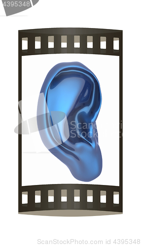 Image of Ear model. 3d illustration. The film strip.