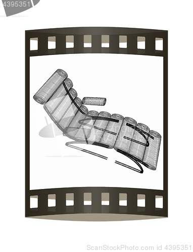 Image of Medical chair for cosmetology. 3d illustration. The film strip.