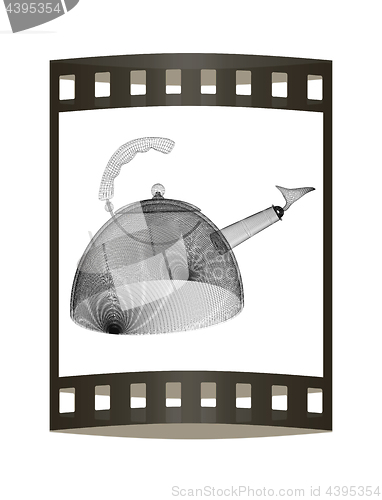 Image of Teapot concept. 3d illustration. The film strip.