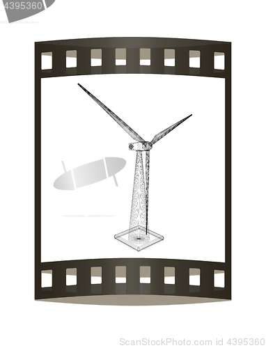 Image of Wind generator turbines icon. 3d illustration. The film strip.