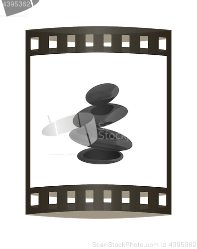 Image of Spa stones. 3D illustration. The film strip.