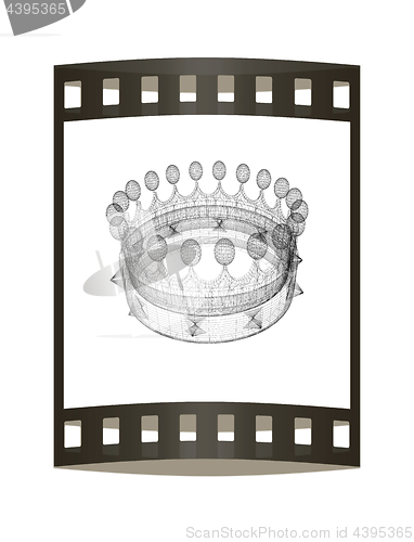 Image of Crown. 3D illustration. The film strip.