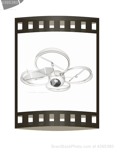 Image of Quadcopter Dron. 3d render. The film strip.