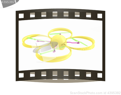 Image of Quadcopter Dron. 3d render. The film strip.