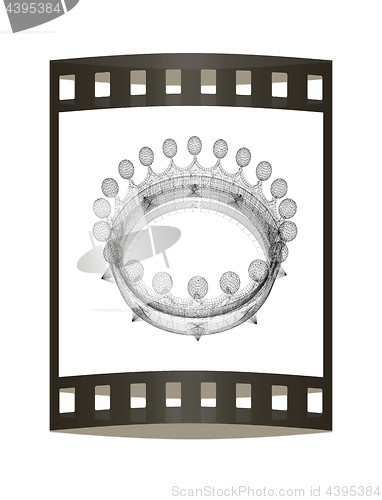 Image of Crown. 3D illustration. The film strip.