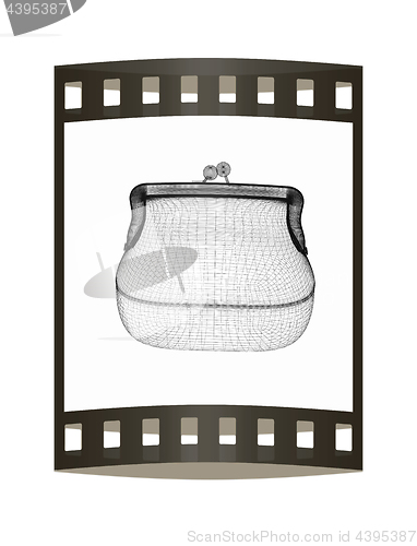 Image of purse on a white. 3D illustration. The film strip.