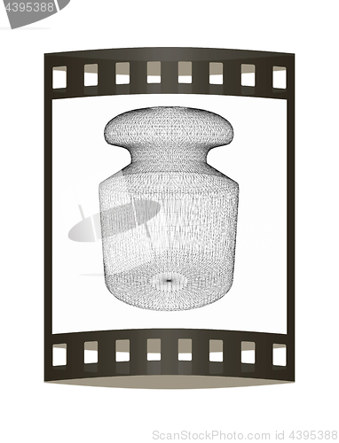 Image of weight scale on a white . 3D illustration.. The film strip.