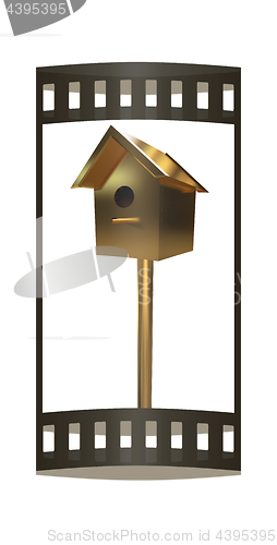 Image of Golden nesting box. 3d illustration. The film strip.