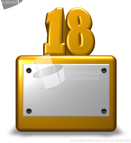 Image of golden number eighteen