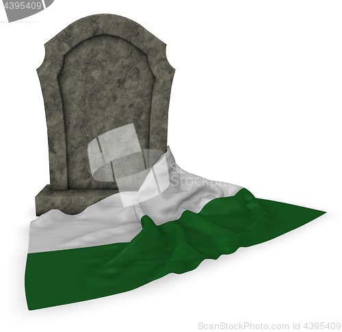 Image of gravestone and flag of saxony