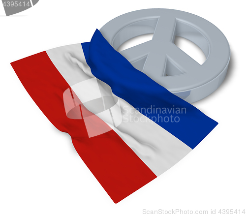 Image of peace symbol and flag of schleswig-holstein