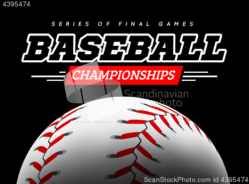 Image of Baseball ball in the backlight on black background.