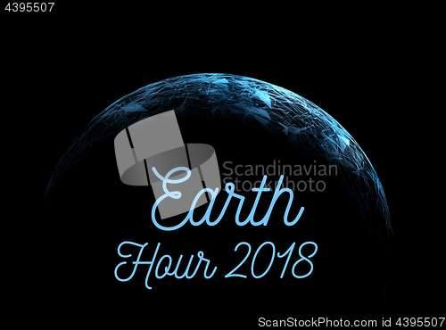 Image of The Earth Hour is an international action calling for the switching off of light for one hour for environmental assistance to planet Earth. Vector illustration