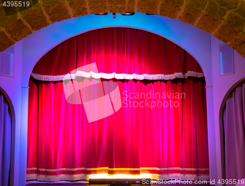 Image of Theatre curtain on stage