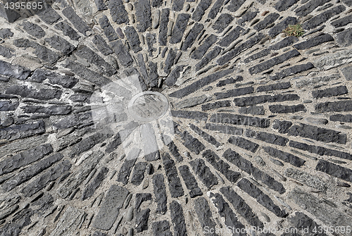 Image of Closeup of patterned walkway texture