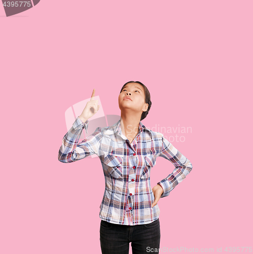 Image of Asian Girl With Finger