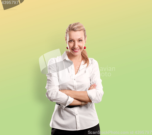 Image of Woman isolated on gradient background