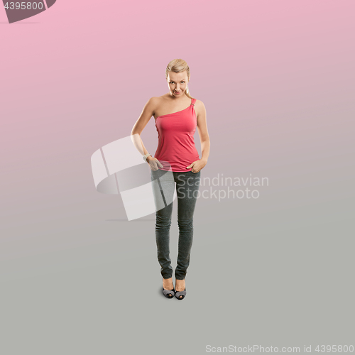 Image of Sporty woman in pink