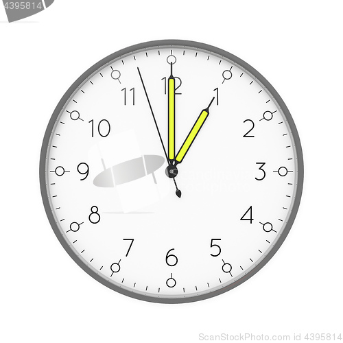 Image of a clock shows 1 o\'clock