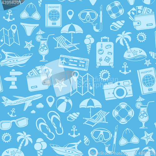 Image of Vacation and Tourism Seamless Pattern