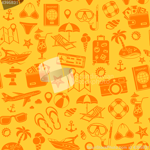 Image of Vacation and Tourism Seamless Pattern