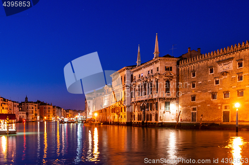 Image of Grand Canal view in Venice, Italy at blue hour