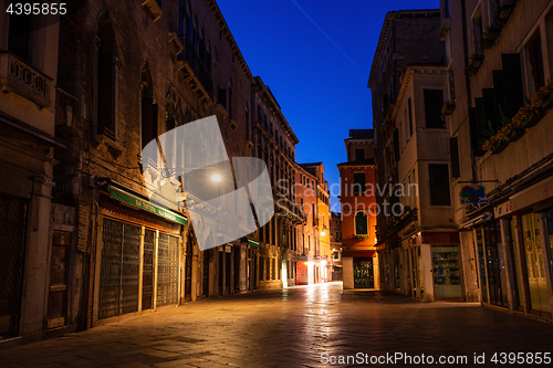 Image of Quiet street in Venice, Italy - night shot