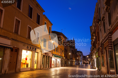 Image of Quiet street in Venice, Italy - night shot