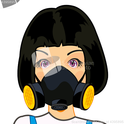 Image of Girl in respirator