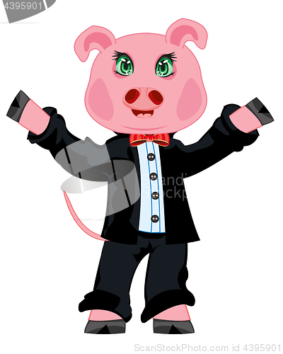 Image of Piglet in suit