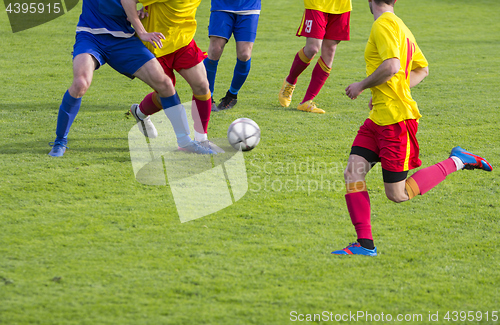 Image of Football Soccer game Duel Drill Dribbling