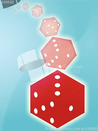 Image of Rolling red dice illustration