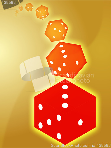 Image of Rolling red dice illustration